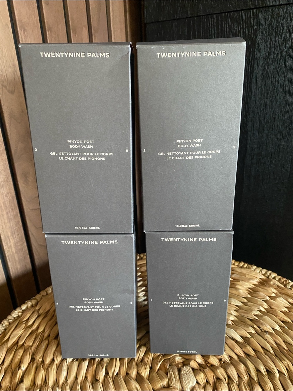 NIB TWENTYNINE PALMS Pinyon Poet Body Wash - Charcoal Gray Box Set (4). No offer